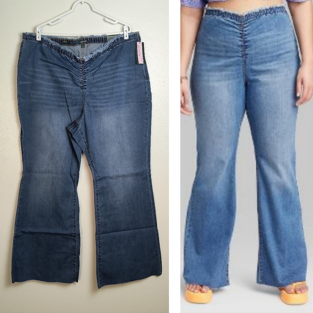 Wild Fable Low-Rise Flare Denim Pant Medium Wash Pull On Jean Sizing Tall Women'